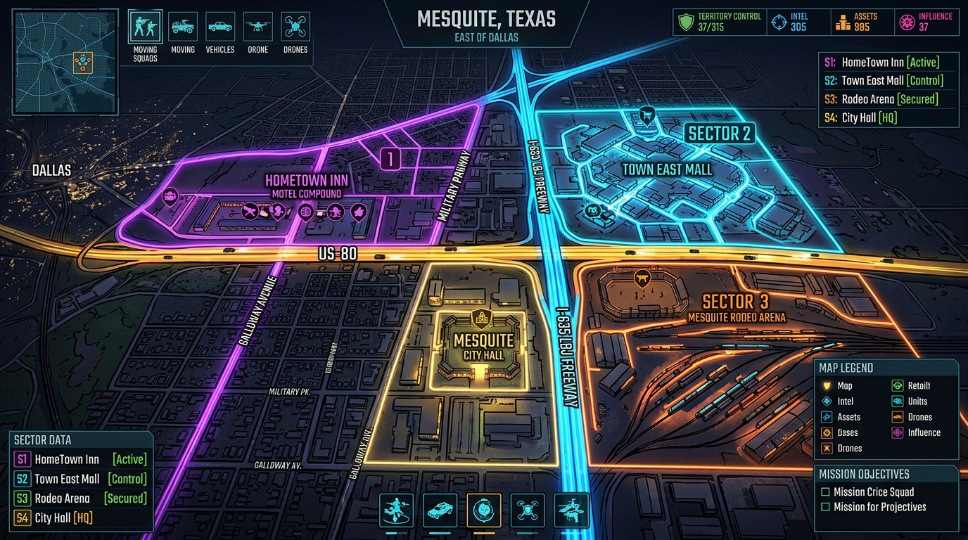 Mesquite 4X Tactical Map